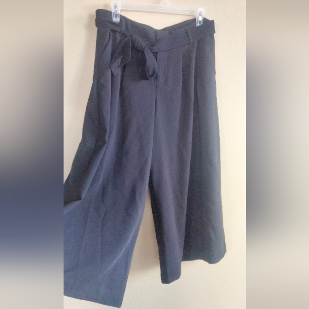 Maeve Size 4 Black Wide-Leg Pants with Tie Waist Anthropologie